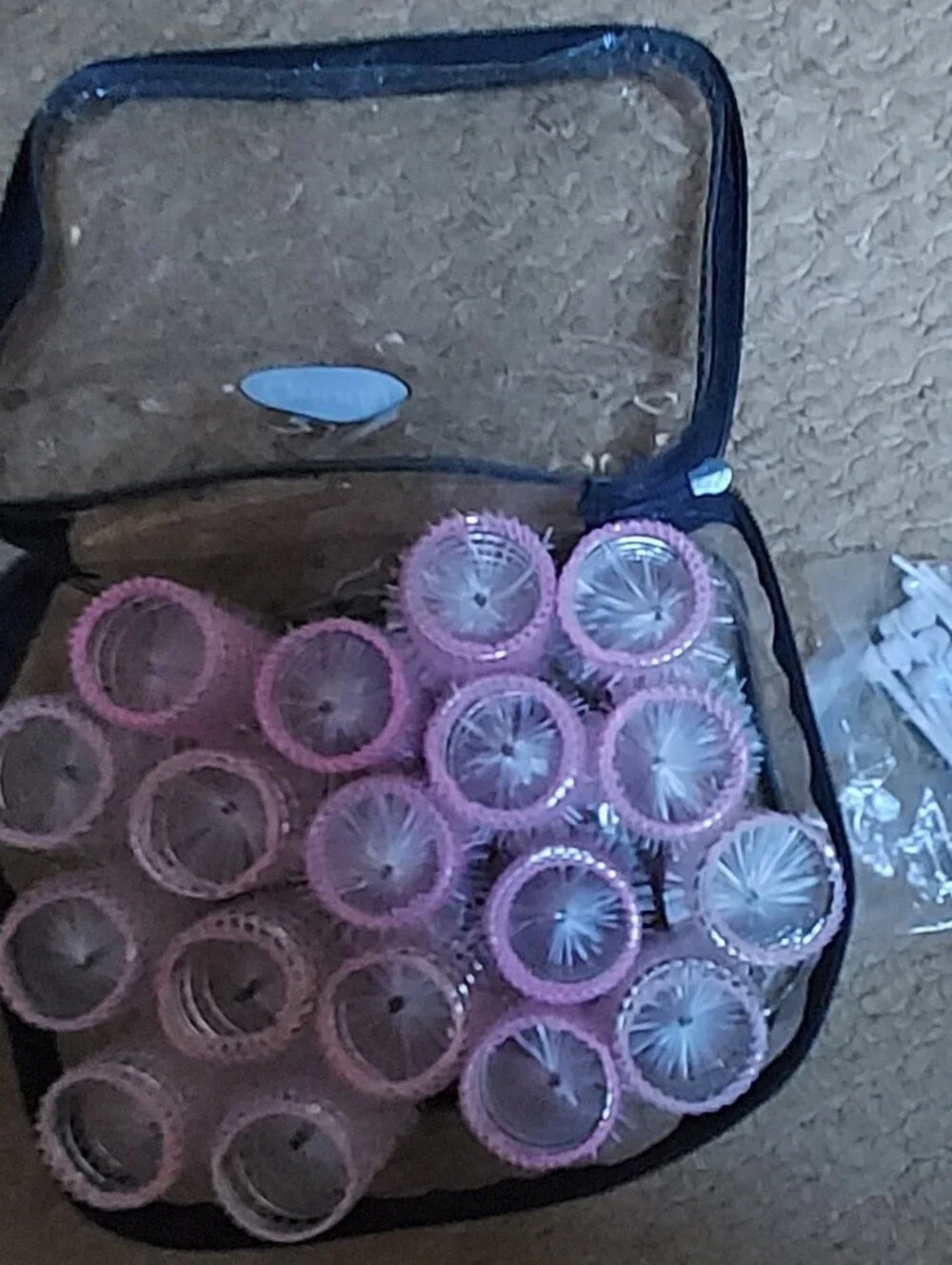 Goody Brush Rollers Pink Mesh 1 Inch 18 With Picks Travel Case Haircare